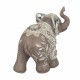 ORIGEN Figurine éléphant en Résine, Motifs Floraux, Collection ETHNIK, L 18,5 cm