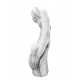 Statuette Résine Main d'homme, Gris et Blanc Marbré, Hauteur 35 cm