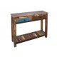 Grande Console en Bois Exotique, Collection Sinaloan, Aspect Vieilli et décapé, L 80 cm
