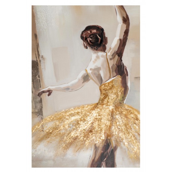 Tableau Danseuse : Ballerine et Satin doré, Hauteur 122,5 cm