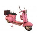 Scooter Miniature Vintage en Laiton : Vespa Rose, Longueur 26 cm