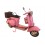 Scooter Miniature Vintage en Laiton : Vespa Rose, Longueur 26 cm