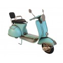 Scooter Miniature Vintage en Laiton : Vespa Bleu, Longueur 26 cm