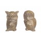 SIGNES GRIMALT Set 2 Figurines Couple de Chouette et Hibou, Modèles dorés, Hauteur 16 cm
