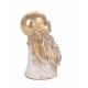 Statuette Bouddha XL : Modèle White & Gold, H 51 cm