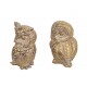 SIGNES GRIMALT Set 2 Figurines Couple de Chouette et Hibou, Modèles dorés, Hauteur 16 cm