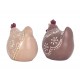 Set Poule et Coq, Design Rond et ludique Paulette, 10 x 10 x 7 cm