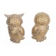 SIGNES GRIMALT Set 2 Figurines Couple de Chouette et Hibou, Modèles dorés, Hauteur 16 cm