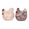 Set Poule et Coq, Design Rond et ludique Paulette, 10 x 10 x 7 cm