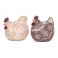 Set Poule et Coq, Design Rond et ludique Paulette, 10 x 10 x 7 cm