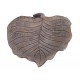 Plateau Feuille en résine, Céruse blanchie et Marron, Longueur 26,5 cm