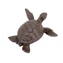 Déco marine : Set 2 Patères murales Tortues en fonte coulée, H 14 cm