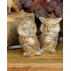 SIGNES GRIMALT Set 2 Figurines Couple de Chouette et Hibou, Modèles dorés, Hauteur 16 cm