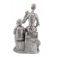 Figurine Don Quichotte à Cheval et Sancho Panza, Argent, H 31 cm