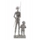 Figurine Don Quichotte et Sancho Panza XL, Argent, Hauteur 43 cm