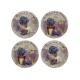 SIGNES GRIMALT Set 4 Dessous de tasse Céramique, Lavande de Provence, 4 pièces, diamètre 11 cm