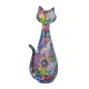 Statuette Design, Grand Chat, Motif Brocard stylisé, H 20 cm