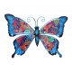 ORIGEN Papillon mural Bleu et Rouge, Métal et Verre, Modèle KASHMIR, L 26,5 cm