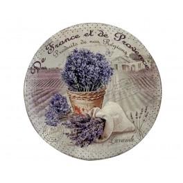 SIGNES GRIMALT Dessous de plat en céramique, Thème Lavande de Provence, Mod 1, diamètre 20 cm