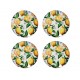 Set 4 Dessous de Tasse Céramique, Citrons de Provence, 4 pièces, diamètre 11 cm