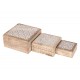 SIGNES GRIMALT Set 3 boites de rangement polyvalentes en bois veiné, Collection Rétro Bohème, 8 x 18 x 18 cm (Grande)