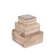 SIGNES GRIMALT Set 3 boites de rangement polyvalentes en bois veiné, Collection Rétro Bohème, 8 x 18 x 18 cm (Grande)
