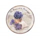 SIGNES GRIMALT Plateau rond en Bois de Manguier : Thème Lavande de Provence. Diamètre 22 cm.