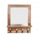 ORIGEN Portemanteaux mural, Etagère et Miroir, 4 Crochets, Ensemble Rétro Chic, H 54 cm