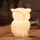 Lampe et Veilleuse, Hibou Blanc, Porcelaine ajourée, H 18 cm