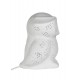 Lampe et Veilleuse, Hibou Blanc, Porcelaine ajourée, H 18 cm