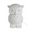 Lampe et Veilleuse, Hibou Blanc, Porcelaine ajourée, H 18 cm