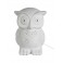 Lampe et Veilleuse, Hibou Blanc, Porcelaine ajourée, H 18 cm