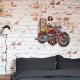 BY SIGRIS - Déco Murale en Métal : Moto Vintage, Pin-up sexy et Station Essence vintage, L 67 cm