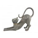 Figurine XL Chat argenté, Collection CANNAGE, Longueur 30 cm