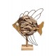 Déco Bord de mer : Grand Poisson en bois flotté et bois MDF, L 45 cm