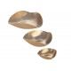 Set 3 Plateaux Vide-Poches dorés en métal martelé, L 20 cm (Grand)