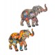 ORIGEN Set 2 minis éléphants Multicolores et Design, Collection TROPIK, L 9,5 cm