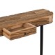 ORIGEN Grande Console Industrielle, Bois Brut et Métal, 1 Tiroir et Longueur 121 cm