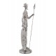 Figurine Don Quichotte, Finition Argentée contemporaine, H 35 cm