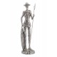 Figurine Don Quichotte, Finition Argentée contemporaine, H 35 cm