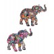 ORIGEN Set 2 minis éléphants Multicolores et Design, Collection TROPIK, L 9,5 cm