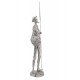 Figurine Don Quichotte, Finition Argentée contemporaine, H 43 cm