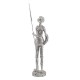 Figurine Don Quichotte, Finition Argentée contemporaine, H 43 cm