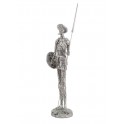 Figurine Don Quichotte, Finition Argentée contemporaine, H 43 cm