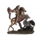 Statuette résine Antic Line : Saint Georges et Le Dragon, Longueur 26 cm