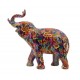 ORIGEN Grande Figurine éléphant Multicolore en résine, Collection MANDALART, H 28 cm