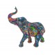 SIGNES GRIMALT Figurine éléphant Multicolore, Collection MANDALART, Longueur 30 cm