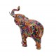 ORIGEN Grande Figurine éléphant Multicolore en résine, Collection MANDALART, H 28 cm