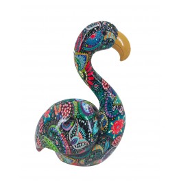 SIGNES GRIMALT Figurine Flamant Rose Multicolore, Collection MANDALART, Hauteur 22 cm