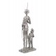 ORIGEN Figurine Don Quichotte et Sancho Panza XL, Finition Argentée contemporaine, H 43 cm